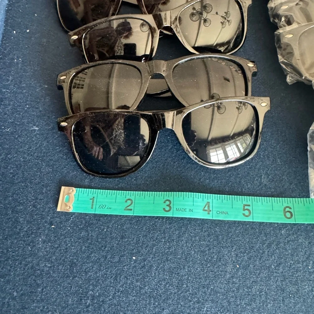 16 pairs😎Classic Black Sunglasses for Men, or kids! 9 pairs unopened,7 used once